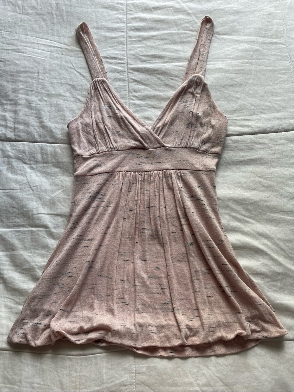 Y2K Baby Pink Jersey Knit Babydoll Tank Top XS Going Out Balletcore Coquette 00s